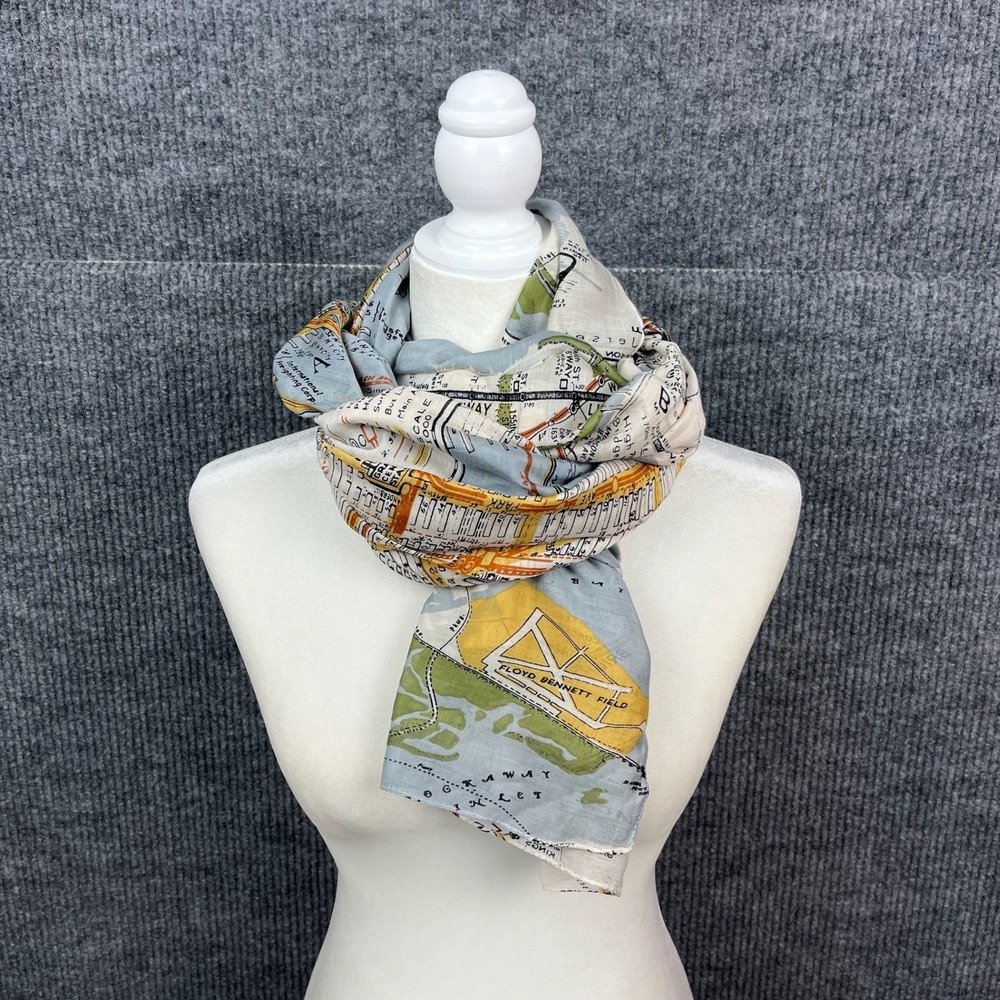 One Hundred Stars Scarf Wrap Womens New York City Subway Street Map Lightweight - Picture 5 of 10